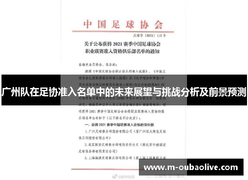 广州队在足协准入名单中的未来展望与挑战分析及前景预测